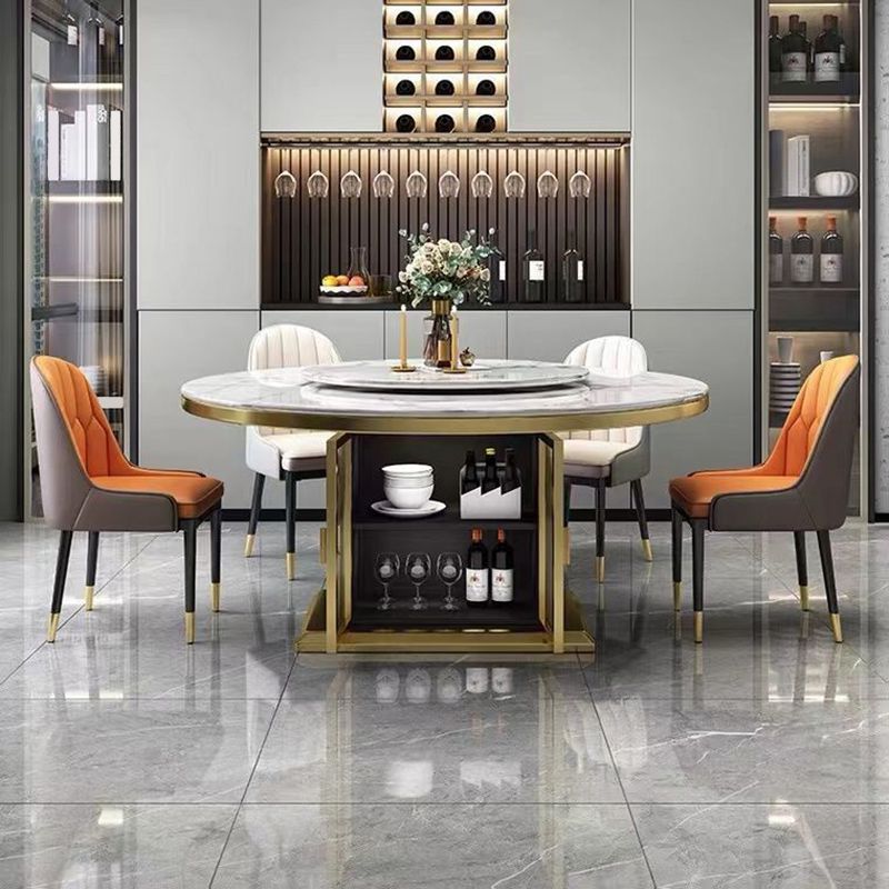 Sintered Stone Dining Table Convertible Pedestal Dining Table for Kitchen
