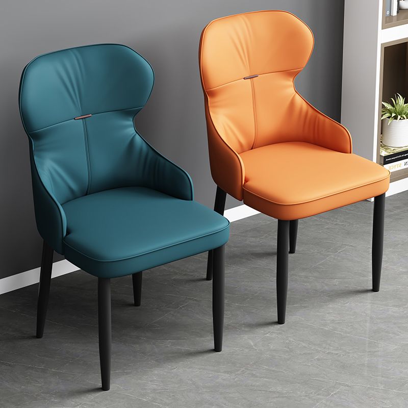 Industrial Style Arm Chair Faux Leather Wingback Chair for Living Room