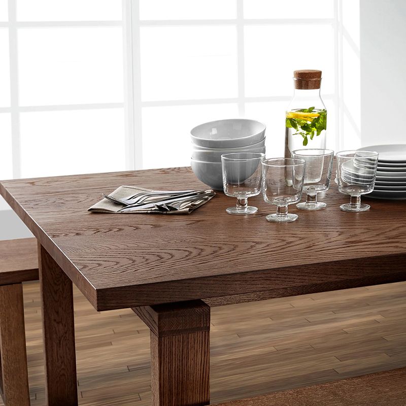 Solid Wood Contemporary Rectangular Dining Table Wood Top Table with Sled Base