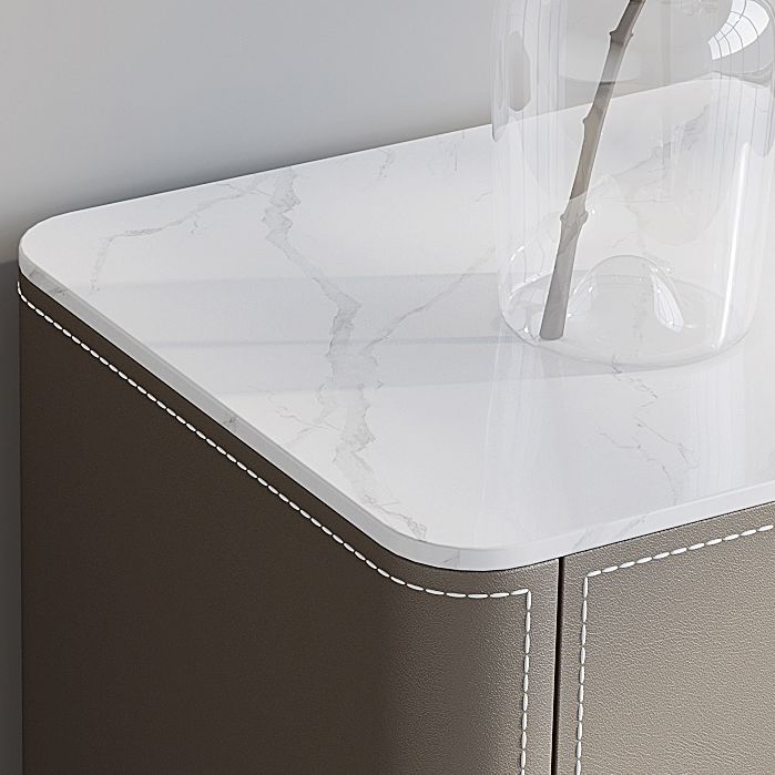 White Stone Top Buffet Modern Style 20-inch Length Kitchen Sideboard for Living Room