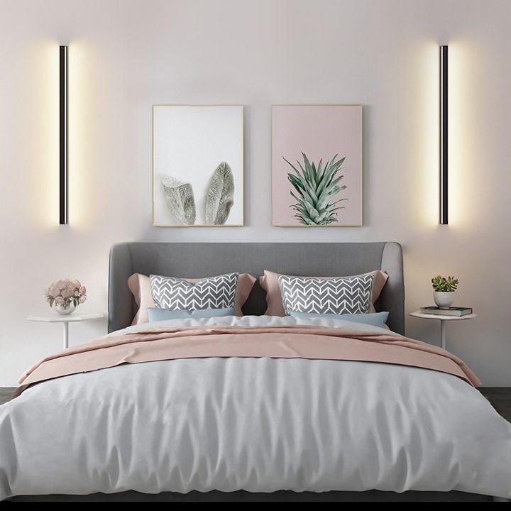 Lámpara de pared de línea delgada minimalista Metálico LED LED Surfate Surf Sponde de pared de la superficie