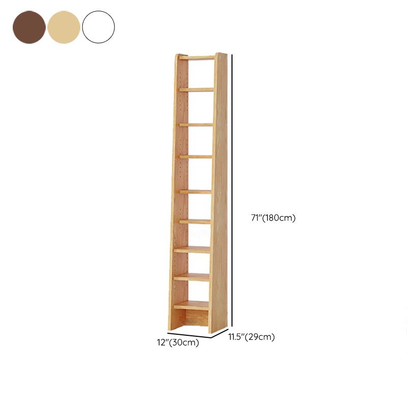 Modern Style Open Back Bookshelf Ladder Wooden Bookcase with Shelves