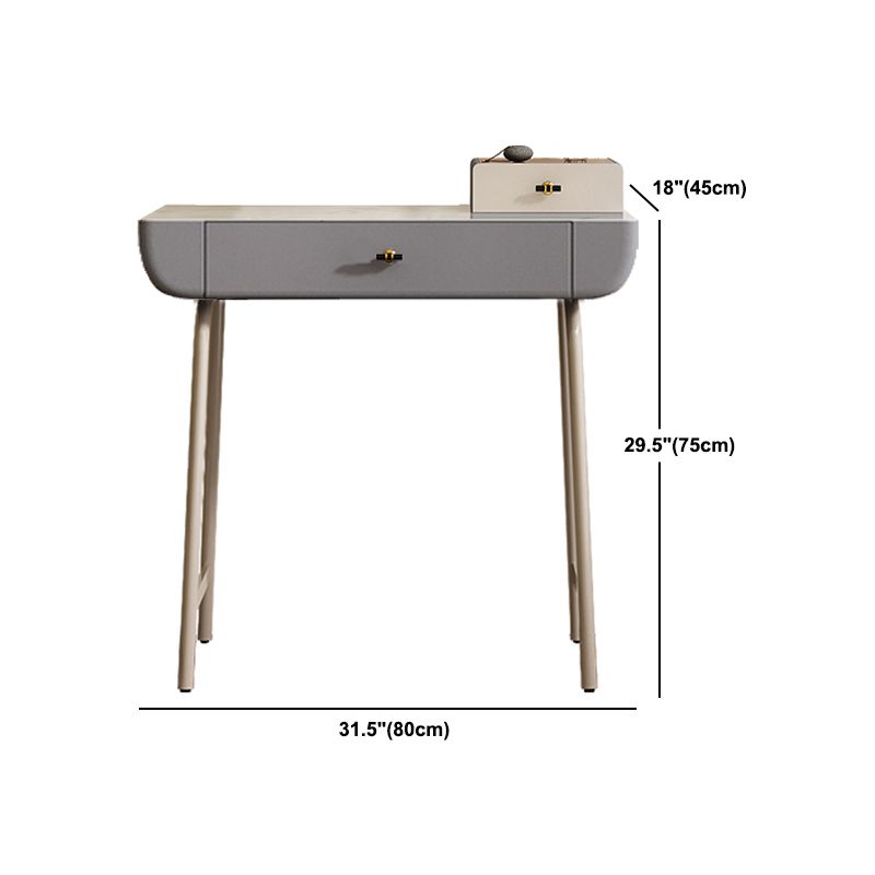 Glam Wood/ Marble With Drawer Vanity Table and Stool Set for Bedroom