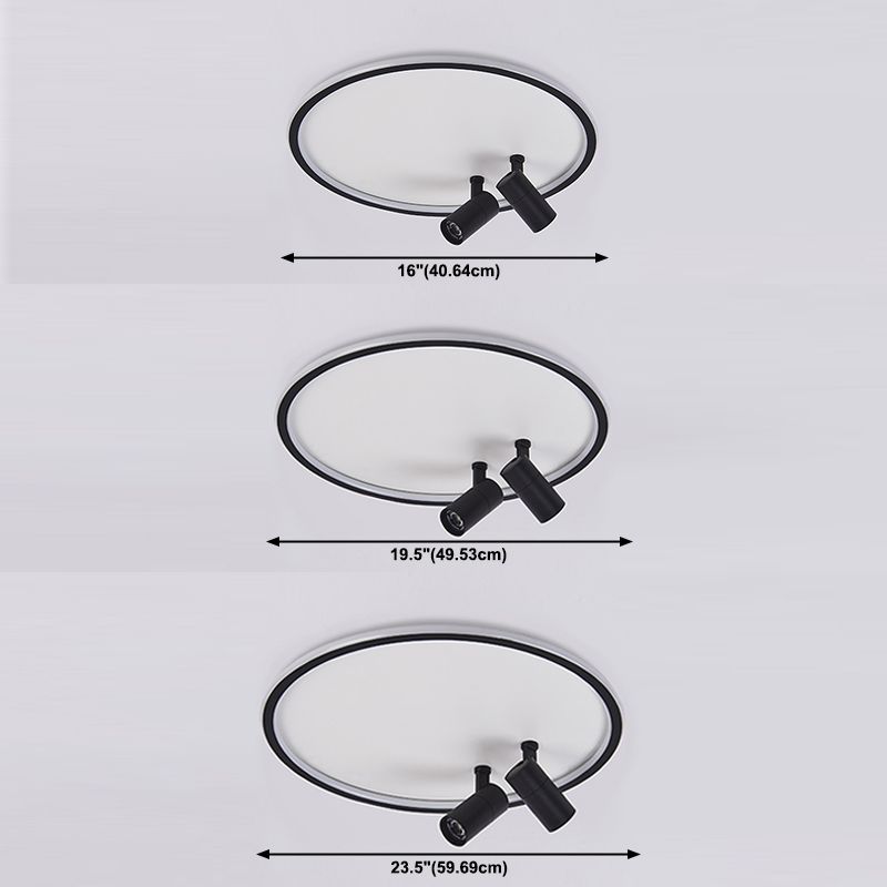 Luces de techo de círculo de luz de techo de metal de estilo minimalista