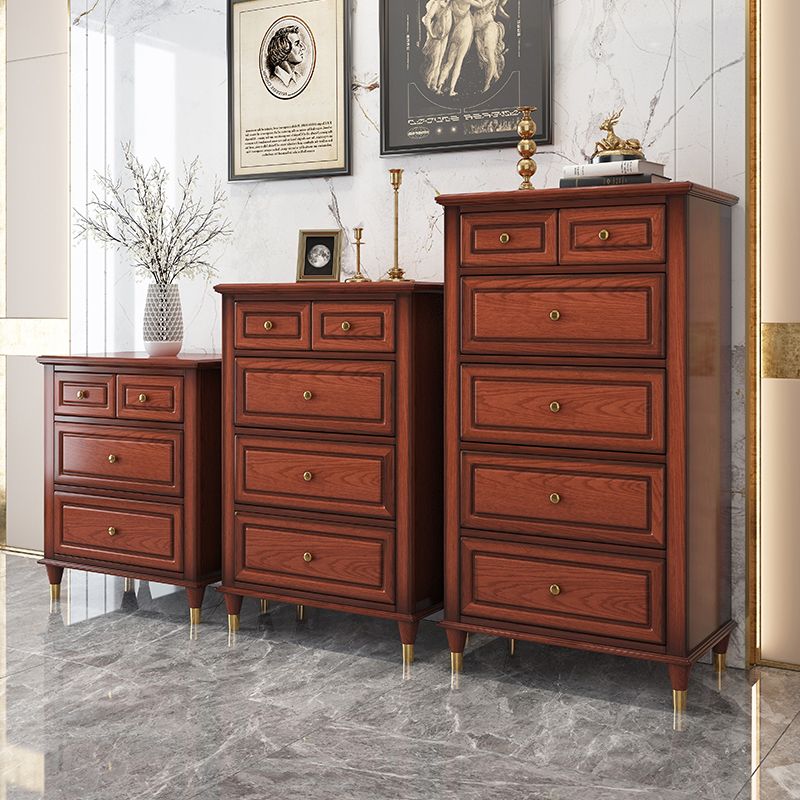 Bedroom Vertical Storage Chest Glam Wooden Chest with Drawers