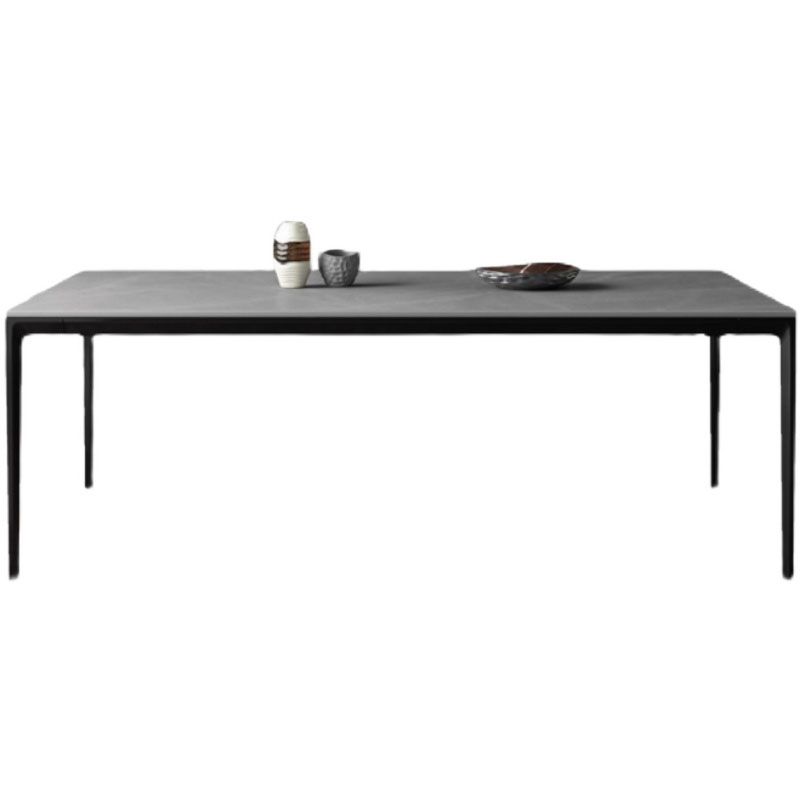 Modern 1/4/5/7 Pieces Black Dinette Set with Sintered Stone Top Rectangle Dining Table Set
