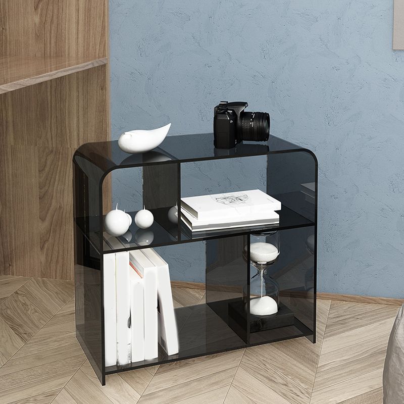 21.7" Tall Sofa Side Accent Table Modern Clear Acrylic End Table with Storage