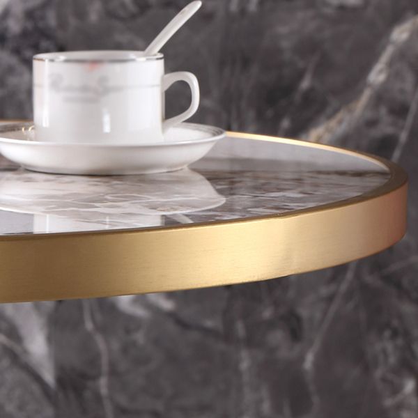 Round Stone Dining Table Traditional Luxury Dining Room Collection with Pedestal Base