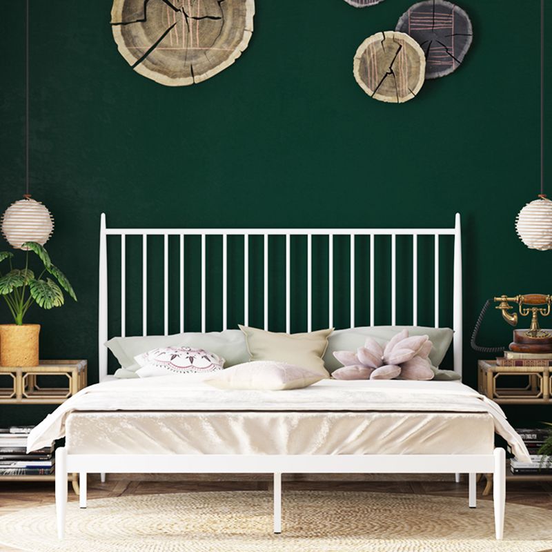 Glam Solid Color Open-Frame Bed Metal Open-Frame Bed with Headboard