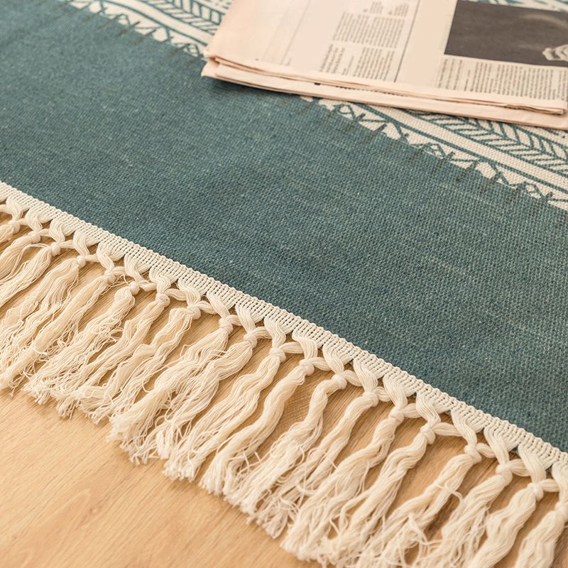 Mehrfachfarbener Dekoration Teppich Bohemian Geometrischer Druck in Indoor Teppich Jute Easy Care Haustierfreundlicher Bereich Teppich mit Fransen