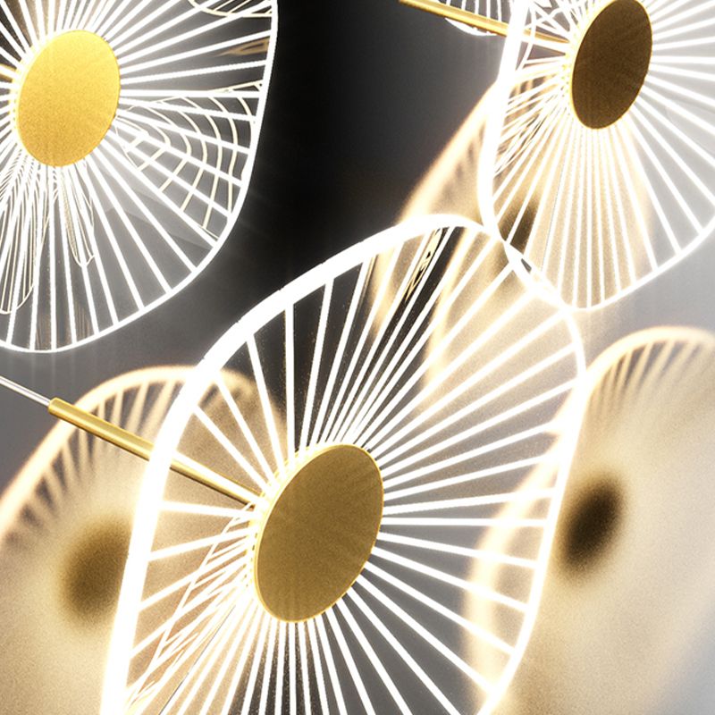 Modern Linear Island Chandelier Lights Acrylic Flush Mount Chandelier for Dining Room