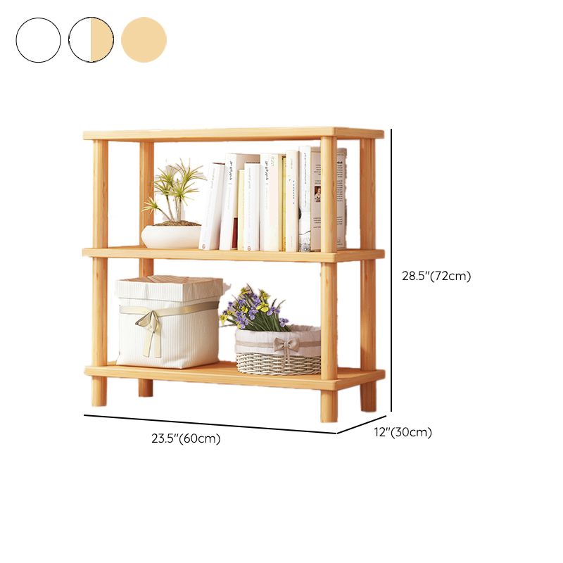 Modern Open Back Standard Bookshelf Wooden Bookcase for Study Room