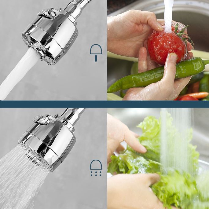 Contemporary Single Handle Kitchen Faucet Pull-down Wall-mounted Faucet in Chrome