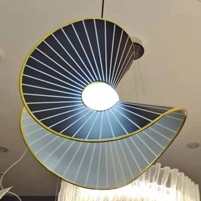 Tissu de la lampe à chute de forme de forme de forme irrégulière artistique Salle à manger à la lumière