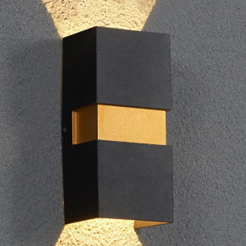 Luces de apliques de pared rectangulares de 2 luces Estilo contemporáneo de lavadora de pared de metal