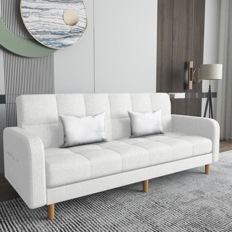 Square Arm Modern Sofa with Biscuit Back Storage Sofa for Living Room