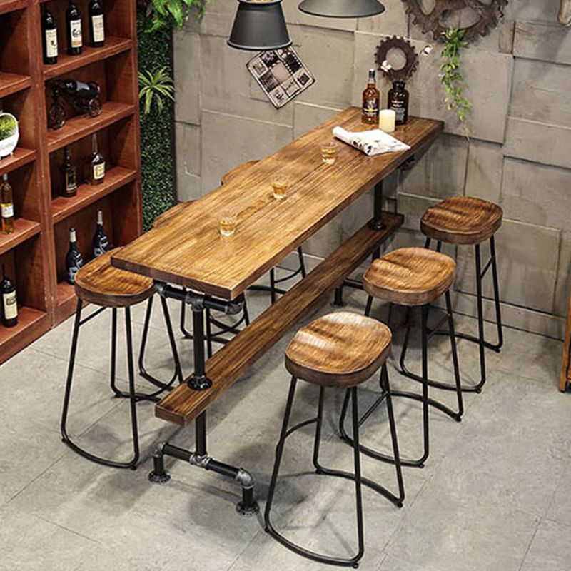 Industrial Metal Dining Stools Armless Bar Stools with Footrest