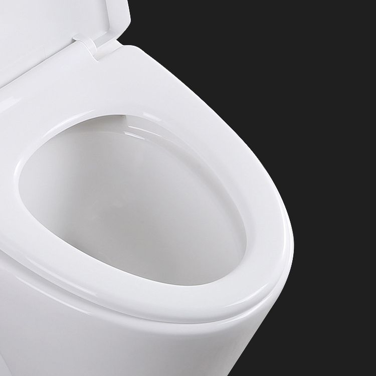 Contemporary Elongated Toilet Bowl Gravity Flush Toilet with Seat for Bathroom