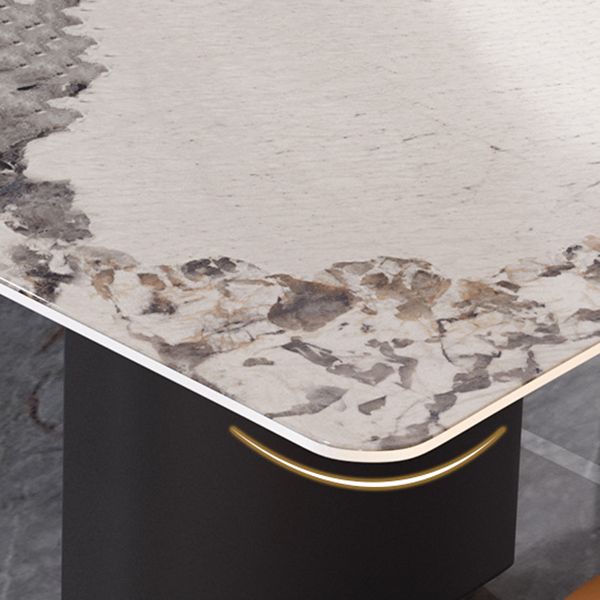 Contemporary Sintered Stone Rectangle Table Set 1/4/5/7 Pieces Dining Set