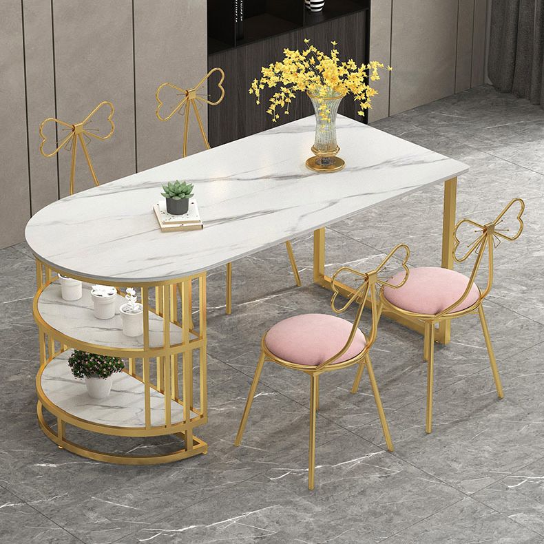 Table à manger en pierre de style glam