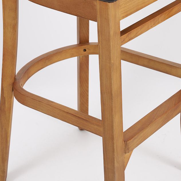 Modern Style Solid Wood Bar Stool with Footrest Bar Lounge Bar Stool 30 Inches
