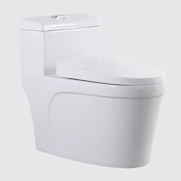 White Modern Flush Toilet Ceramic Elong One-Piece Toilet with Slow Close Seat