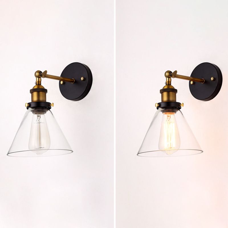 Armed Wall Light Sconce Modern Minimalist Style Glass 1 Light Sconces