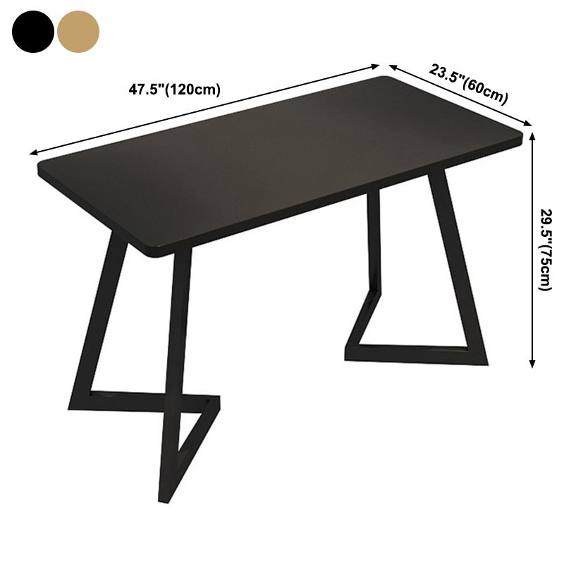Industrial Dining Table Double Metal Pedestal Table with Black Tabletop for Dining Room