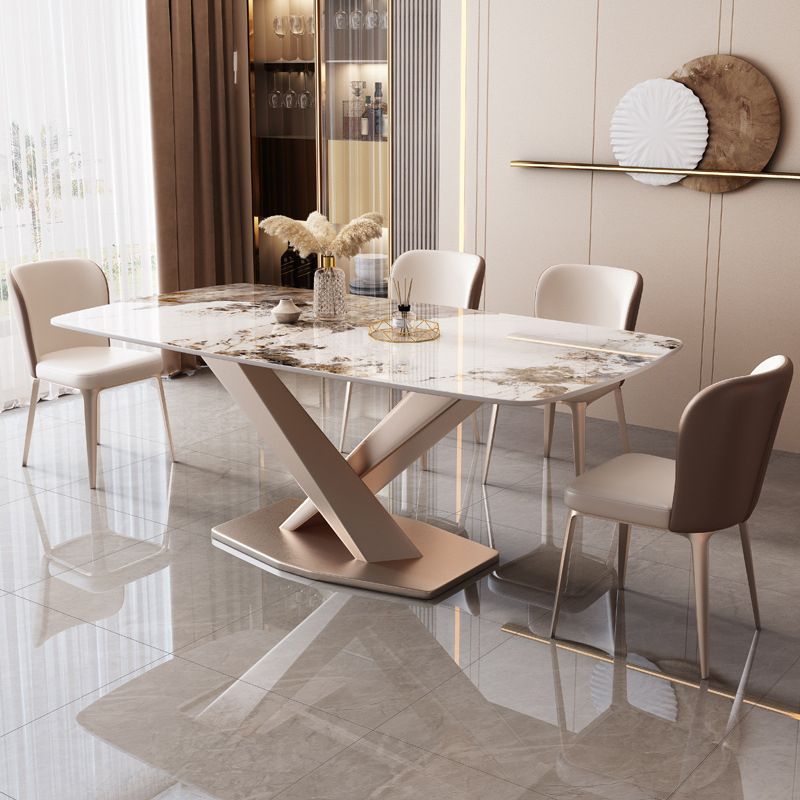 Scandinavian Home Dining Room Set 1/2/5/7 Pieces Sintered Stone Dining Table Sets