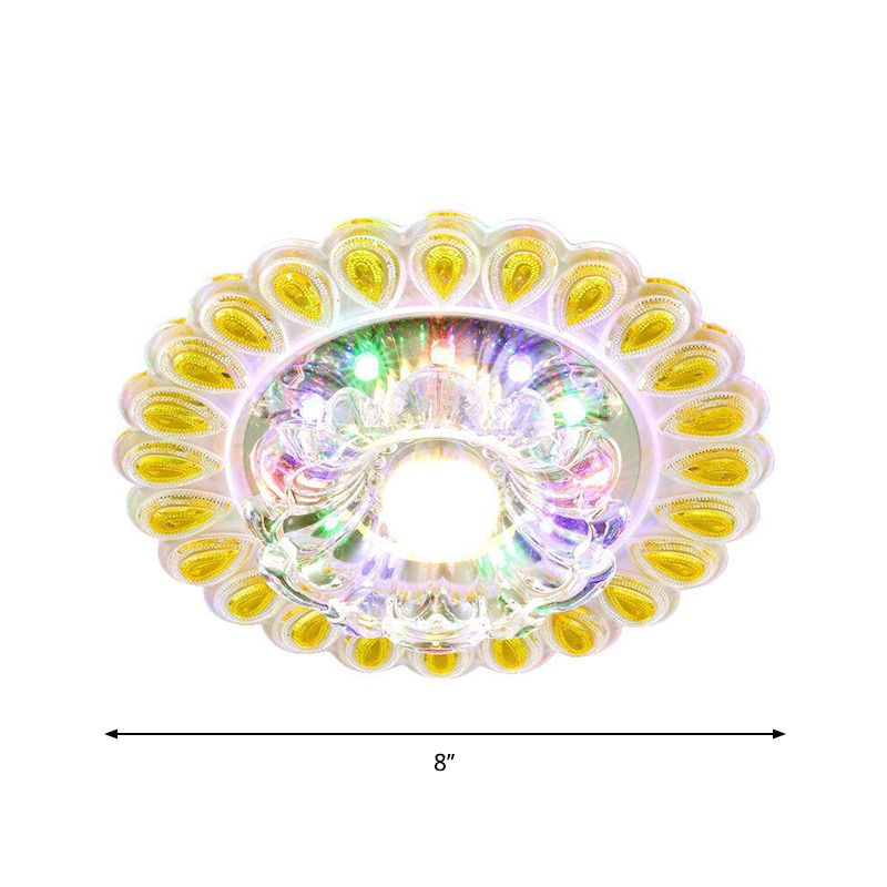Kristallen bloemblaadje inbouwplafondlamp Moderne LED-inbouwarmatuur in wit met druppelvormige rand