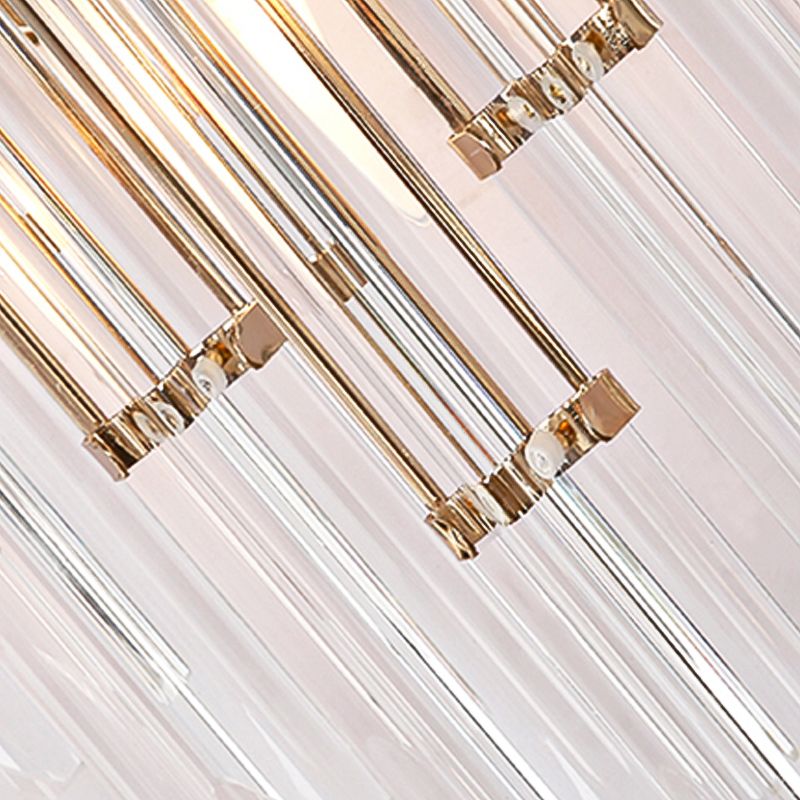 Unique Shade Crystal Wall Sconce Modern Style 2 Lights Wall Mount Lighting in Gold