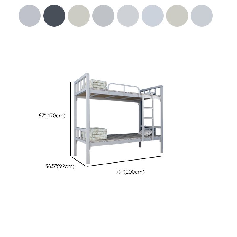Open-Frame Bunk Bed Contemporary Iron Bed 66.93 inch High for Bedroom