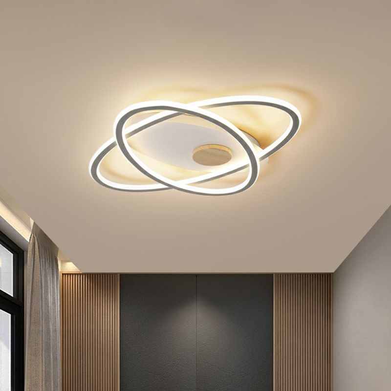 Oval Flush Mount Ceiling Lighting Fixture Simplicity Acrylic LED Flush Mount for Bedroom