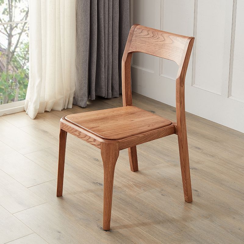 Contemporary Wood Dining Room Chairs Armless Open Back Dining Side Chair