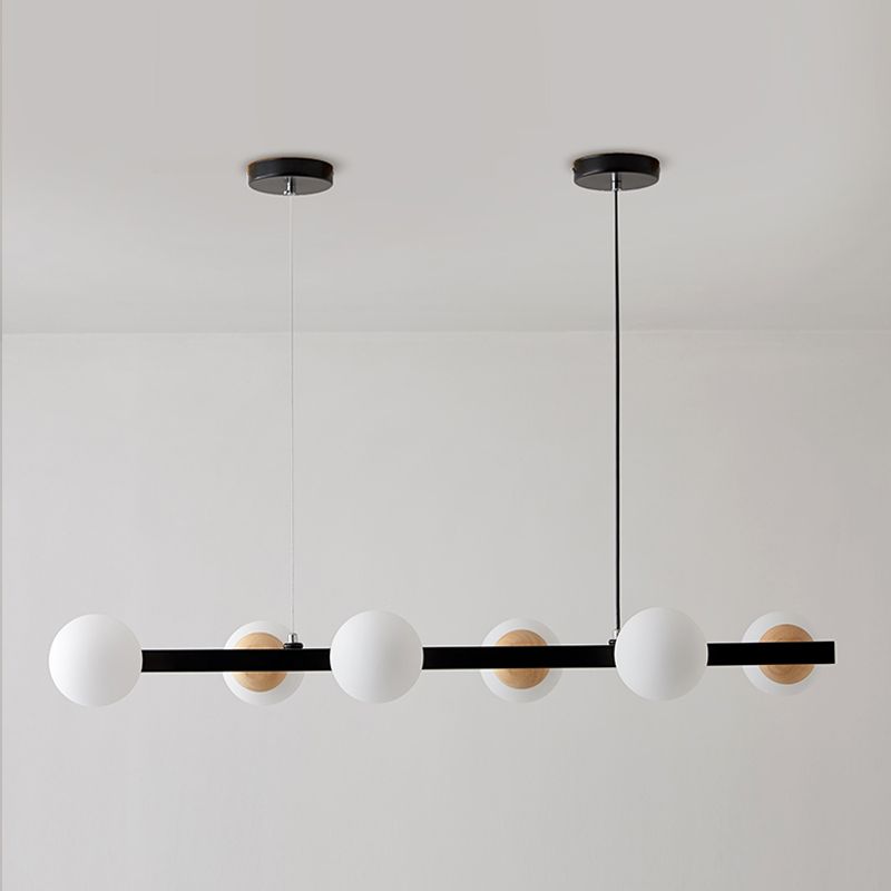 Brown Hanging Ceiling Light White Glass Modern Island Lamps for Dining Room