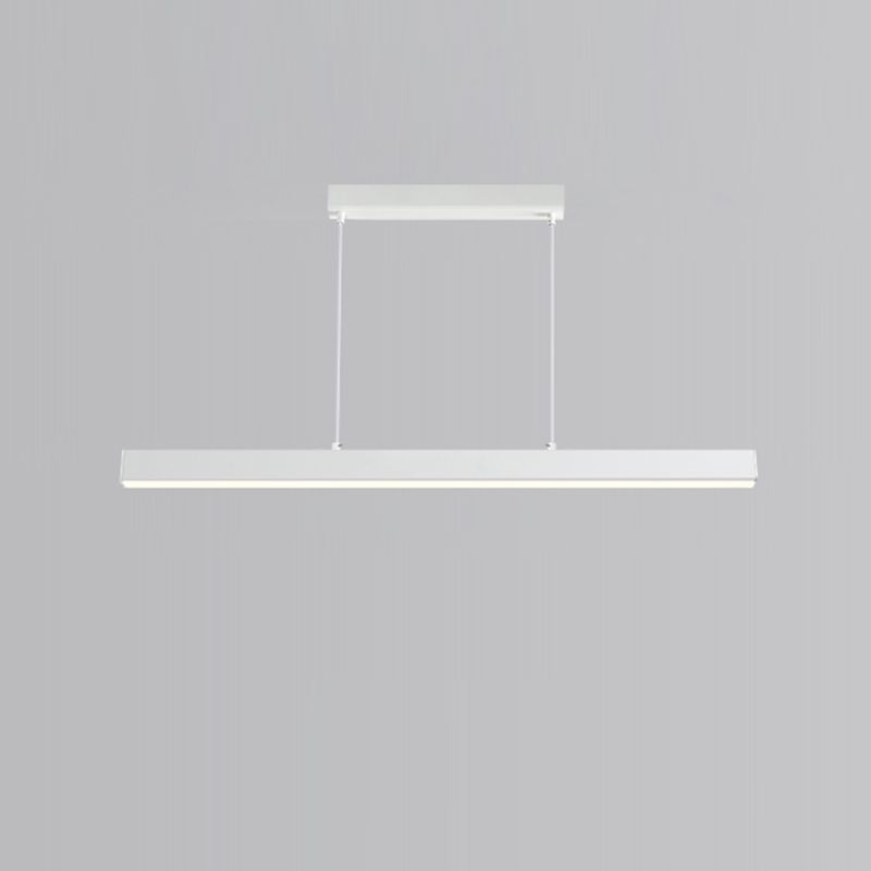 Modern Metal Pendant Light Rectangle Shape Island Light with Acrylic Shade for Living Room