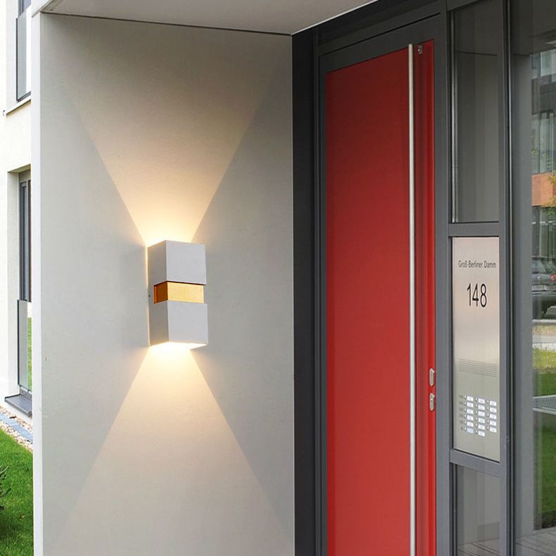 Luces de apliques de pared rectangulares de 2 luces Estilo contemporáneo de lavadora de pared de metal