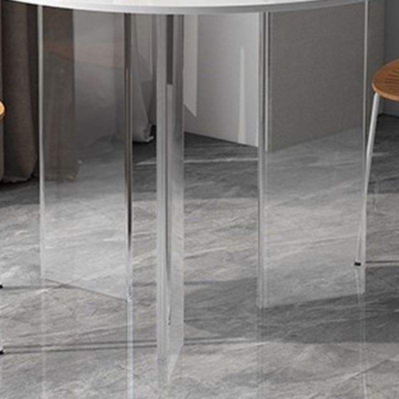Round Dining Table Set 1/2/5 Pcs Acrylic Base Table with Chairs