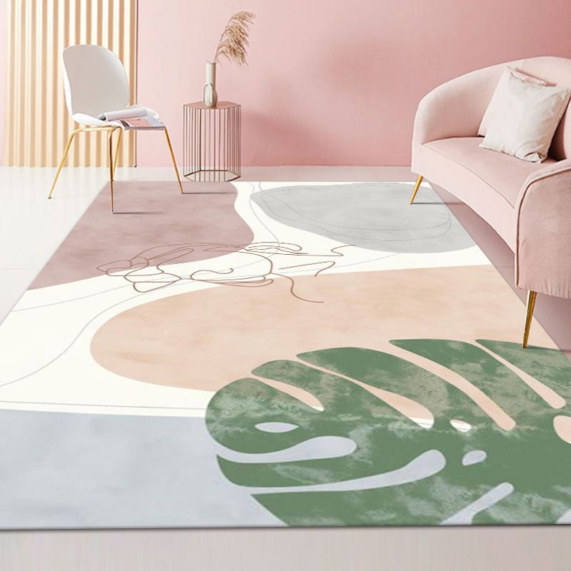 Tapis de couleur en polyester moderne orange tapis de support sans glissement pour décoration intérieure