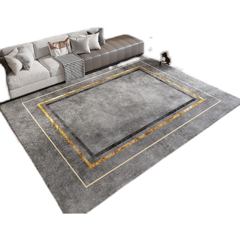 Moderne woonkamer Tapijt Grijs Polyester Gebied Rug vlekbestendig vloerkleed voor thuisdecoratie