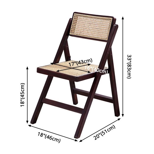 Minimalist Solid Wood Kitchen Dining Folding Side Chair Opening Back Folding Side Chair