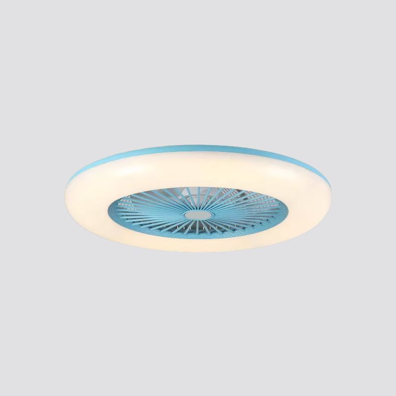 Runde Schlafzimmer 5-Blüten-Halbflush-Acryl-LED-LED zeitgenössischer Anhänger-Lüfter, 22 "breit