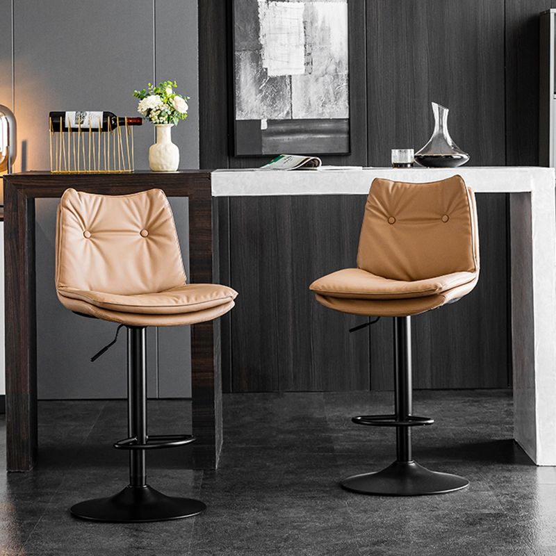 Contemporary Swivel Adjustable Height Barstool Indoor Bar Stool with Low Back