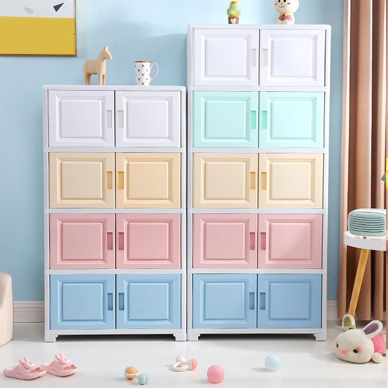 Contemporary Style Wardrobe Plastic Home Wardrobe Closet with Doors