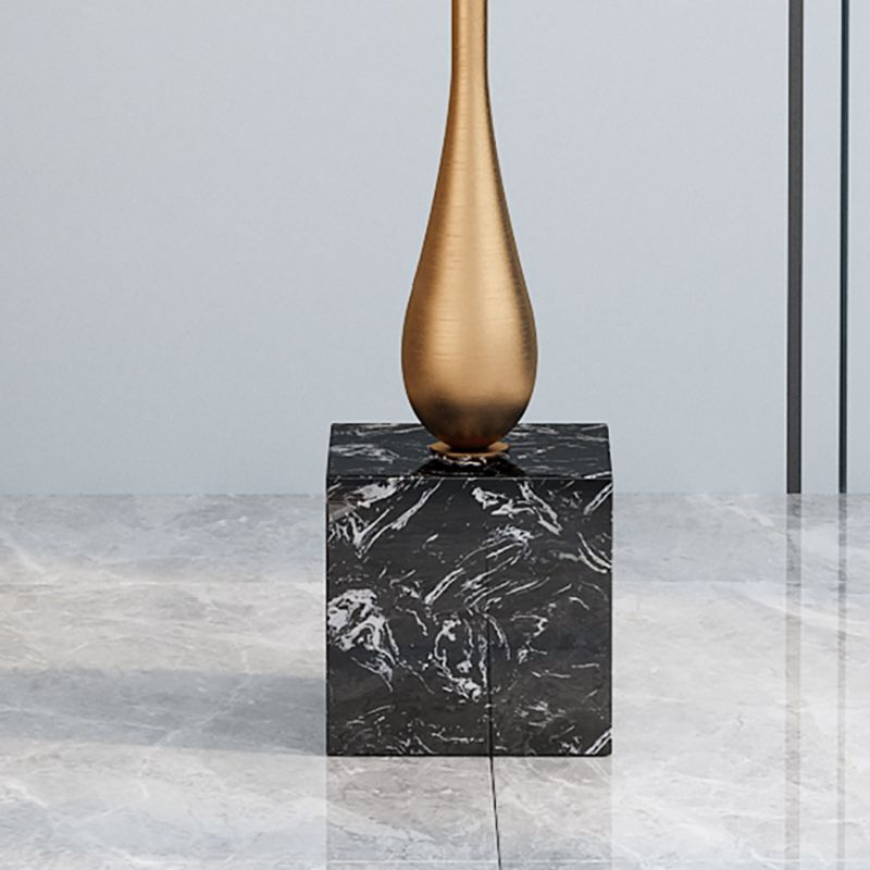 13.77" Wide Pedestal Side Table Modernistic Metal Side End Snack Table