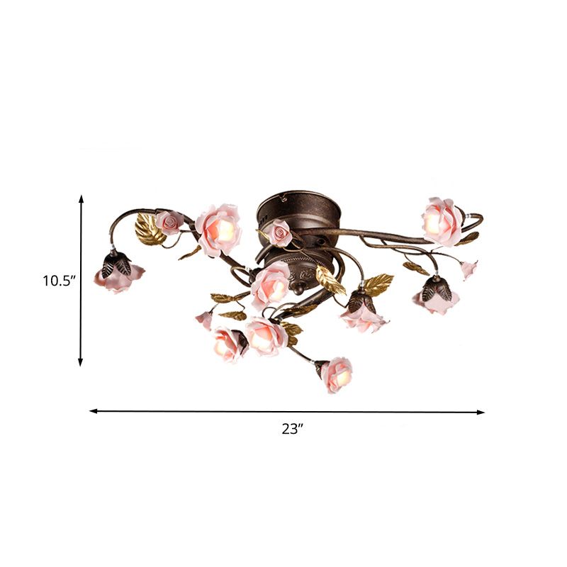 Rose Wohnzimmer Deckenleuchte Land