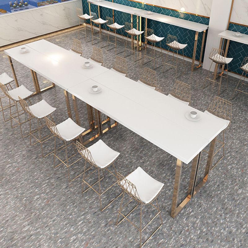 Glam Rectangle Bar Table Set 1/7 Pieces Solid Wood Counter Table for Indoor