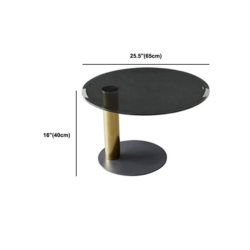 Modern Style Round Wood Table with Abstract Base Coffee Table