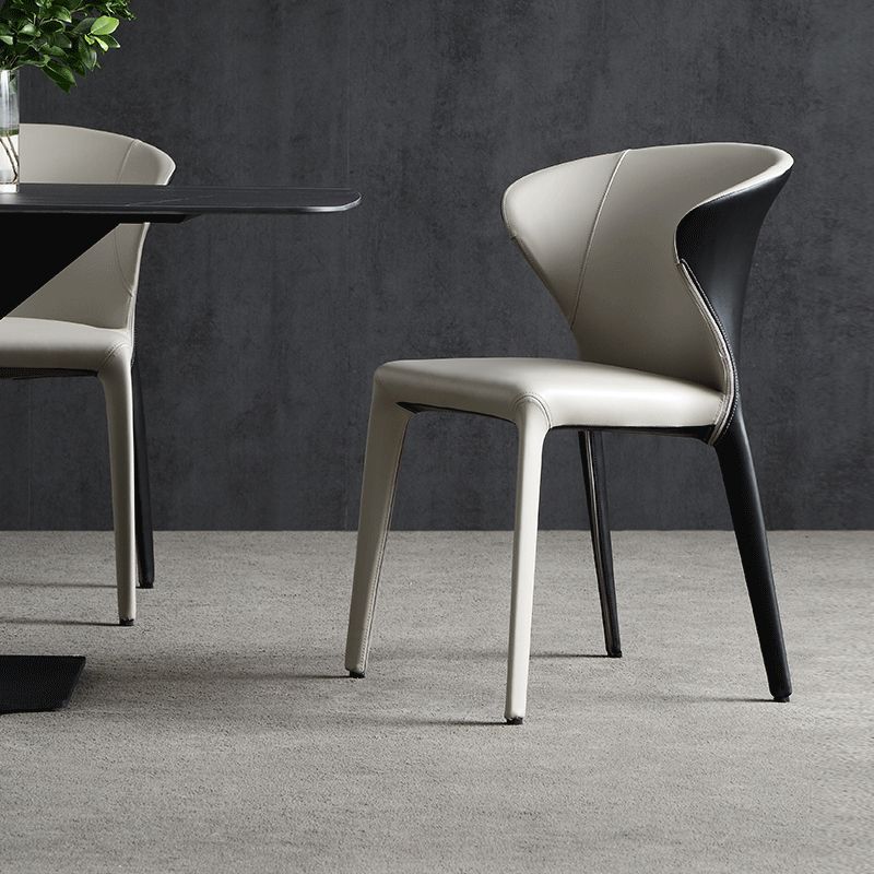 Modern Style Wingback Leather Home Dining Side Chair for Dining Room