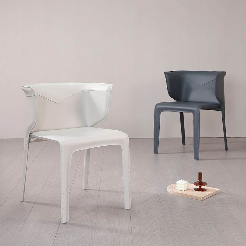 Faux Leather Contemporary Side Chair Matte Finish Home Dining Chair